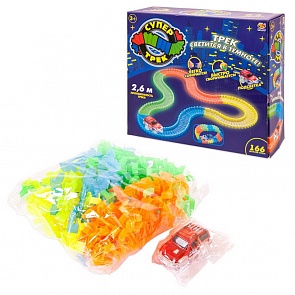 Трек гибкий – СуперТрек, светится в темноте, 2,65 м, 167 предметов (ABtoys, PT-00949)